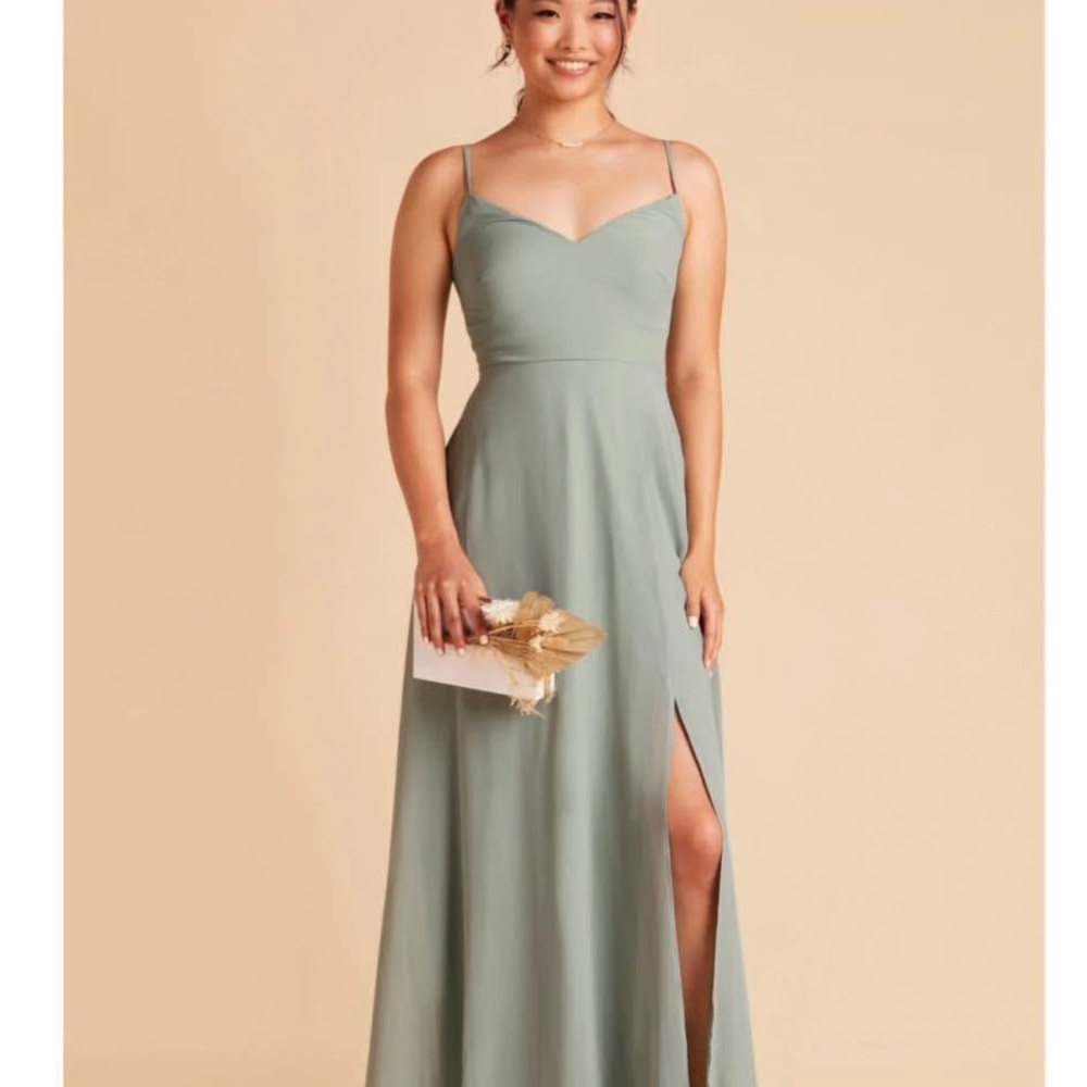 Birdy Grey Sage Bridesmaid Dress with Spaghetti Straps